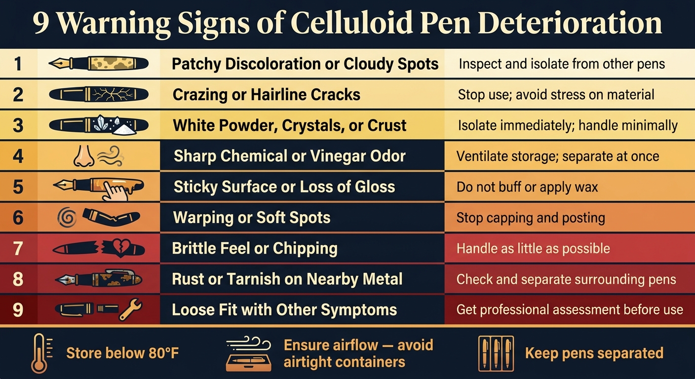 9 Warning Signs of Celluloid Pen Deterioration