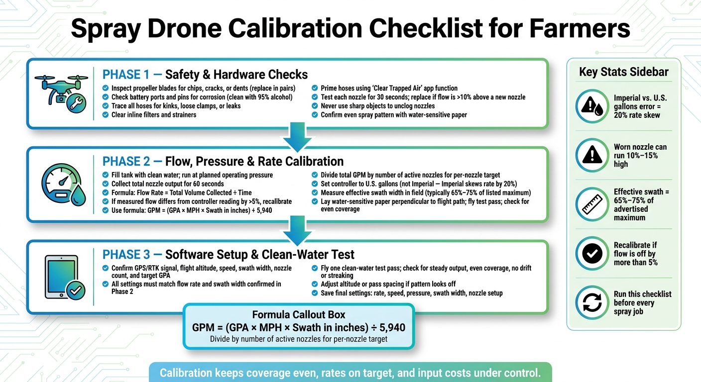 Spray Drone Calibration Checklist: 3-Step Pre-Spray Routine