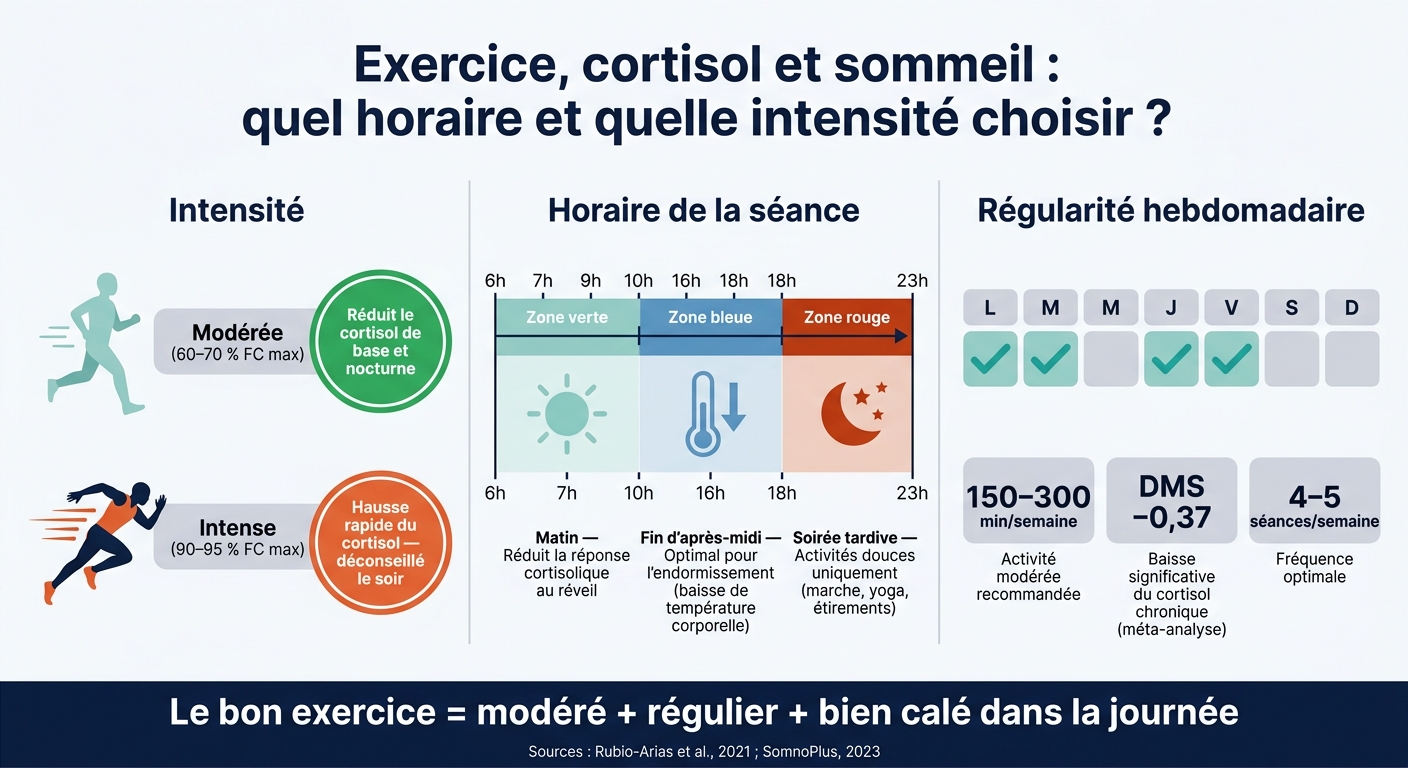 Exercice, cortisol et sommeil : quel horaire et quelle intensité choisir ?