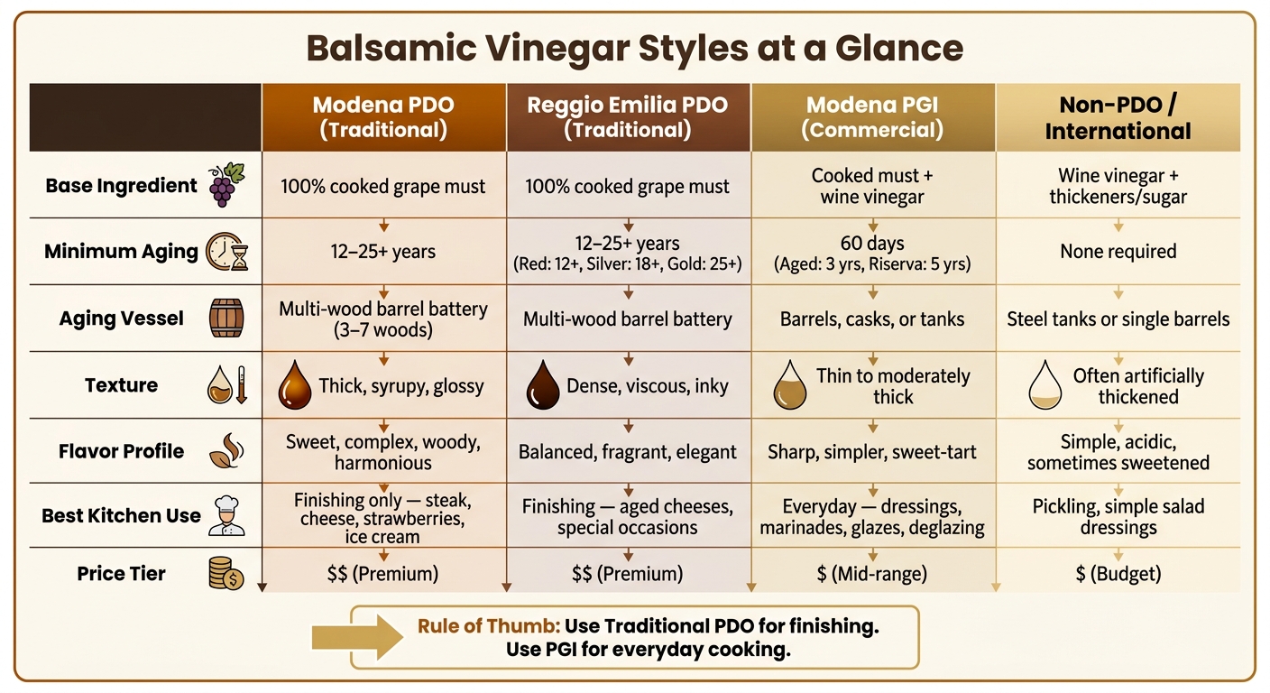 Balsamic Vinegar Styles Compared: Aging, Vessels & Flavor