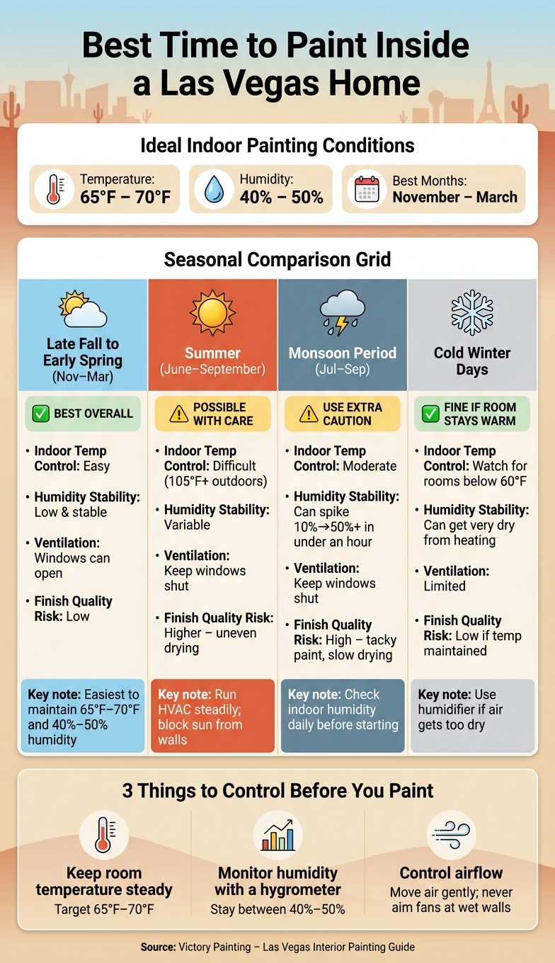 Best Time to Paint Inside a Las Vegas Home: Season-by-Season Guide