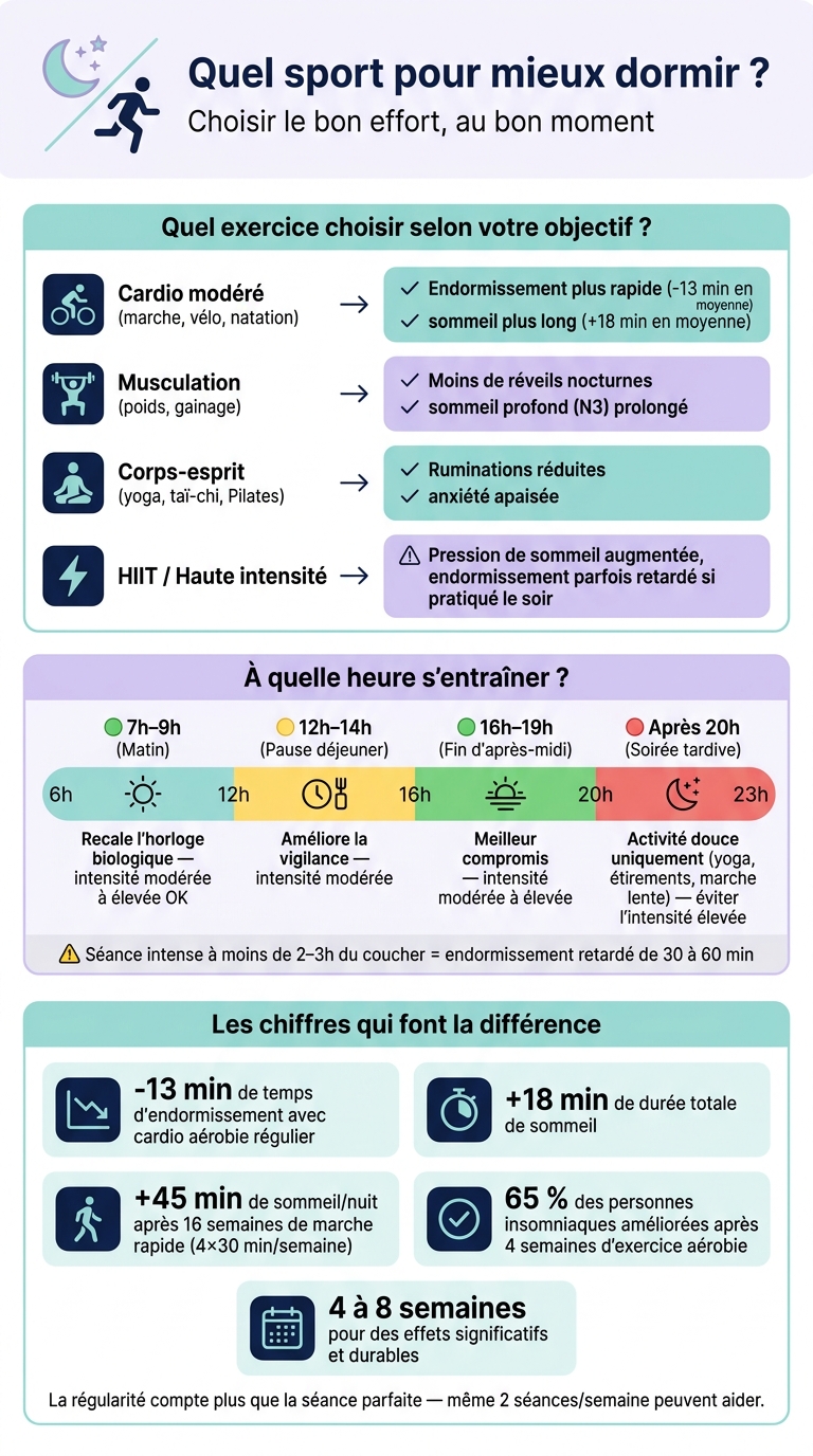 Quel sport pour mieux dormir ? Le guide visuel complet