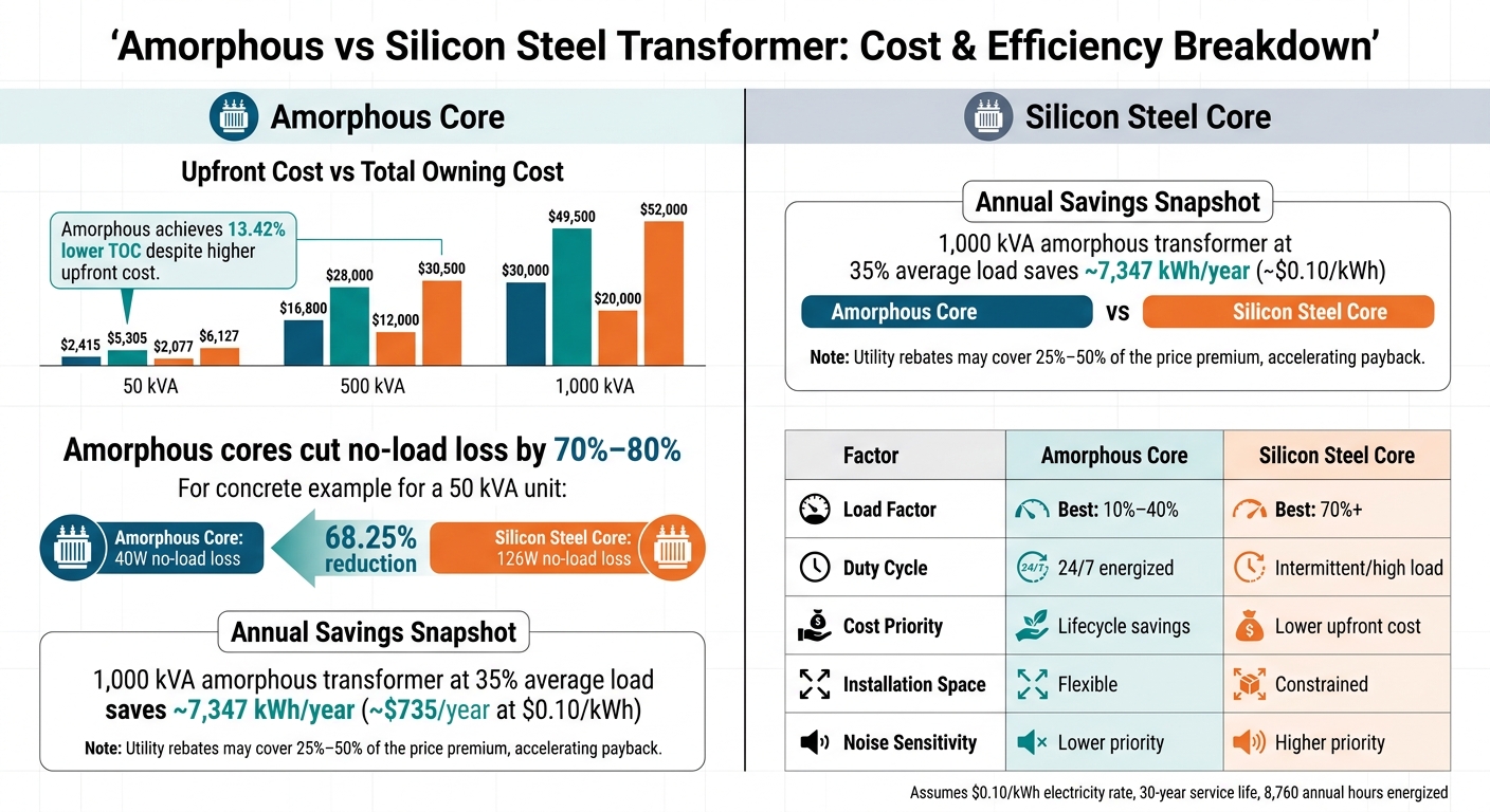 Amorphous vs Silicon Steel Transformer: Total Owning Cost & Efficiency Comparison