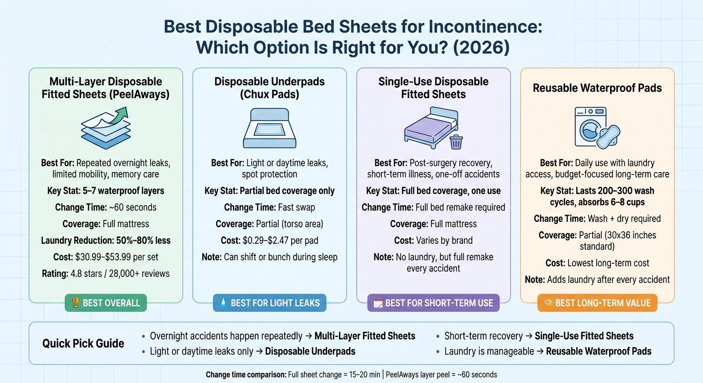Best Disposable Bed Sheets for Incontinence: Quick Comparison Guide 2026