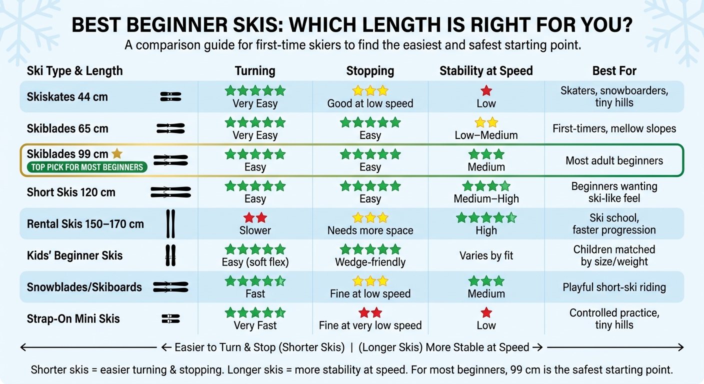 Beginner Ski Length Comparison: Turning, Stopping & Stability
