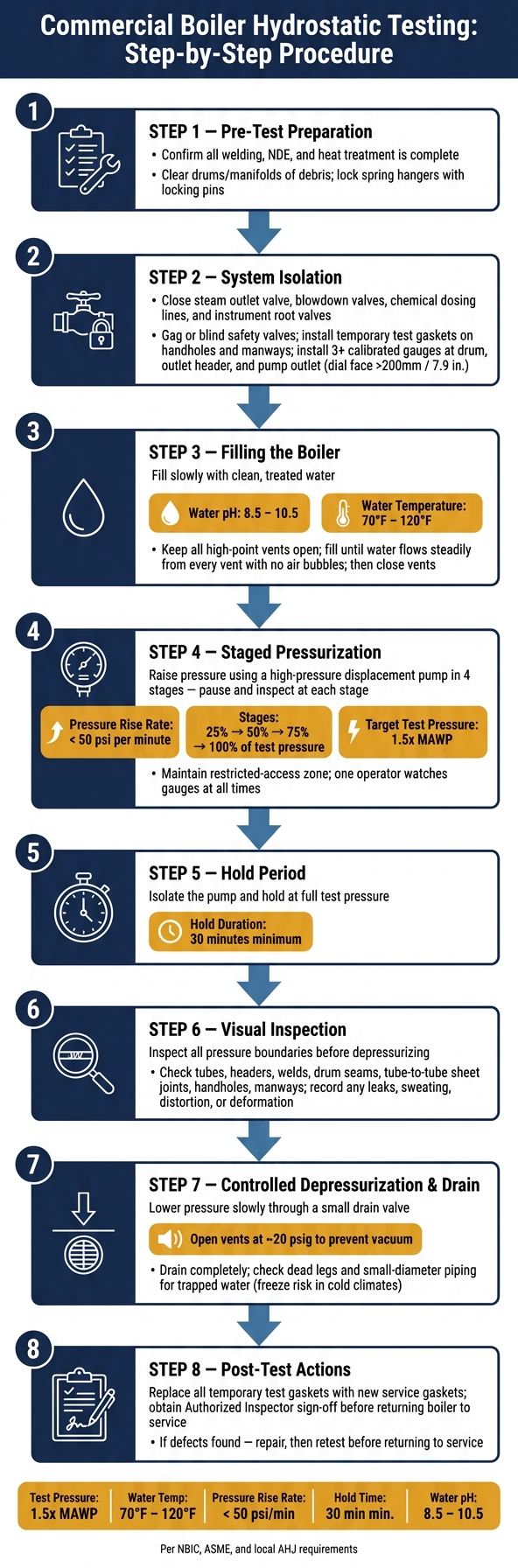 Commercial Boiler Hydrostatic Testing: Step-by-Step Procedure