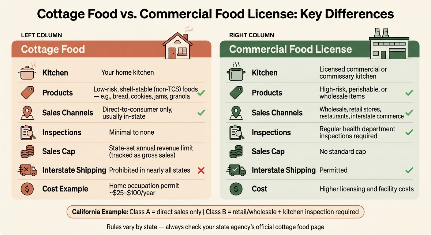 Cottage Food vs. Commercial Food License: Key Differences