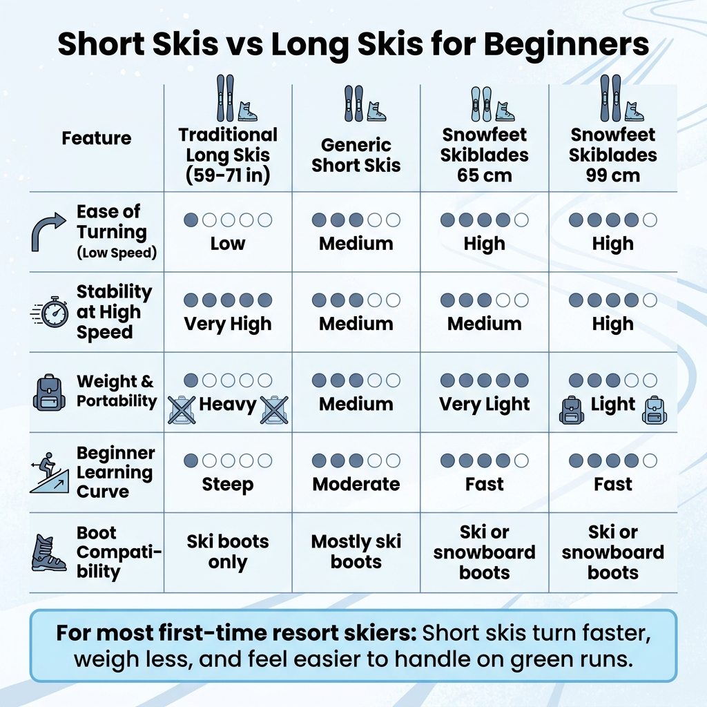 Short Skis vs Long Skis for Beginners: Full Comparison