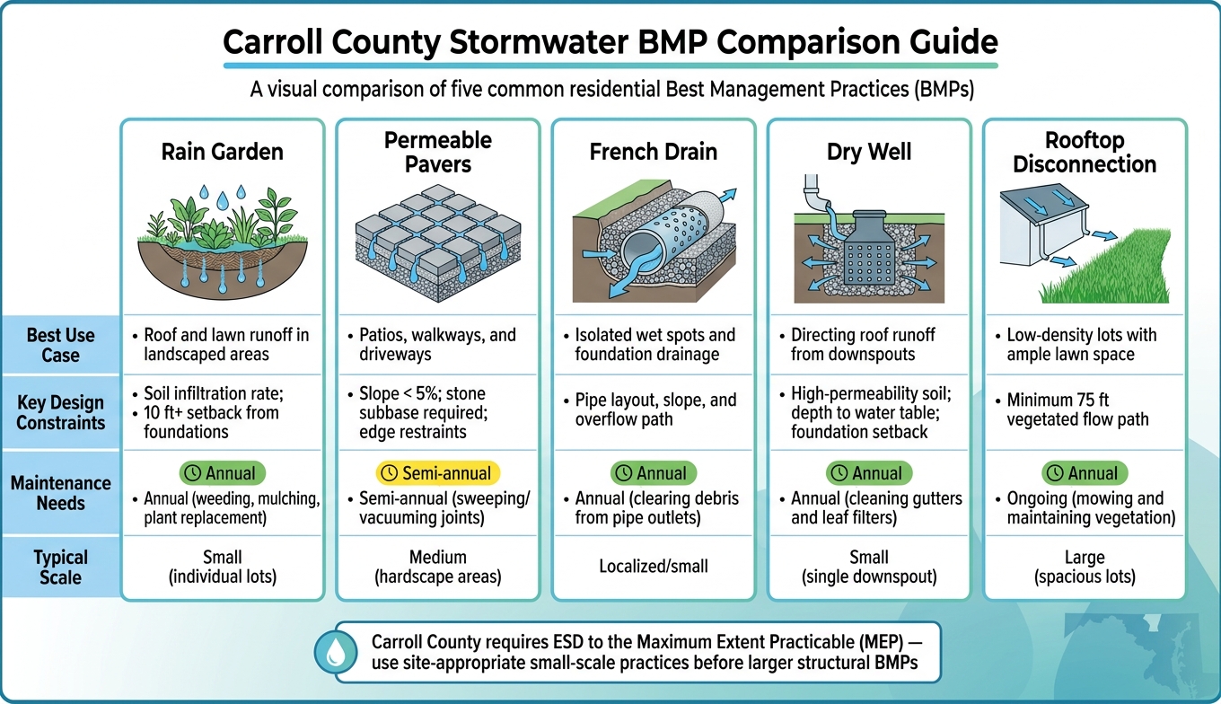 Carroll County Stormwater BMP Comparison Guide