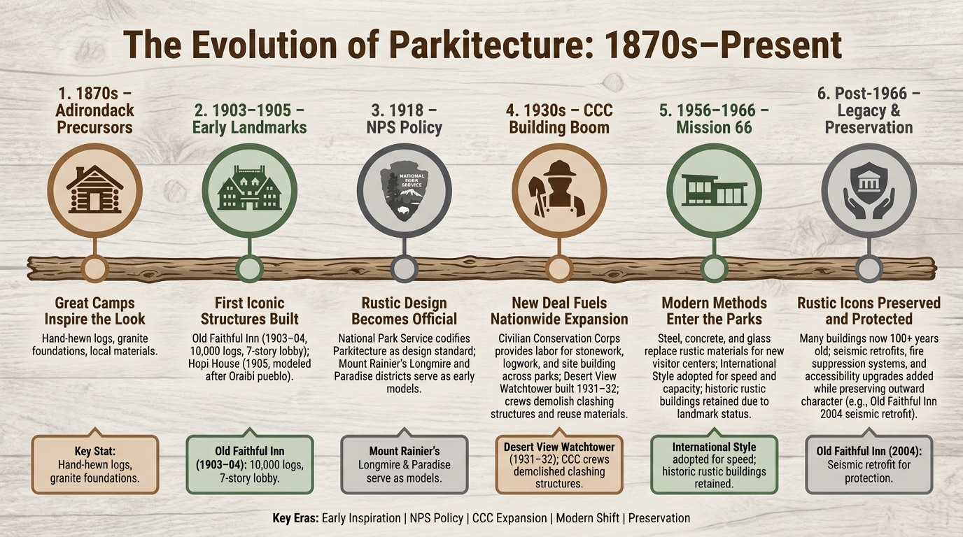Parkitecture Through the Ages: National Park Rustic Design Timeline