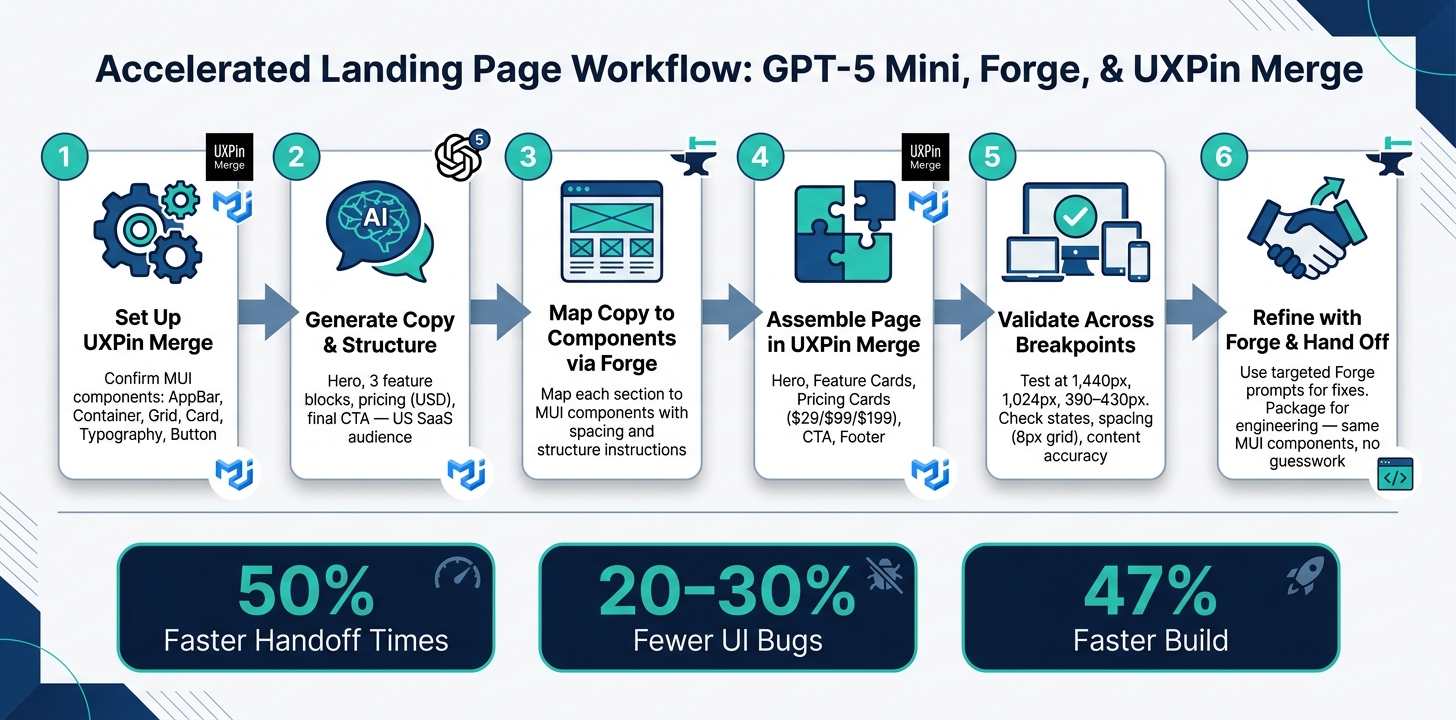 How to Build a Landing Page with GPT-5 Mini, Forge & UXPin Merge