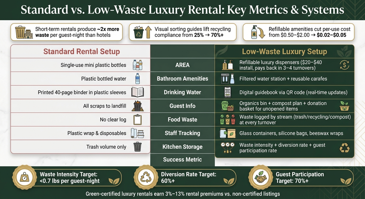 Standard vs. Low-Waste Luxury Rental: Key Metrics & Systems