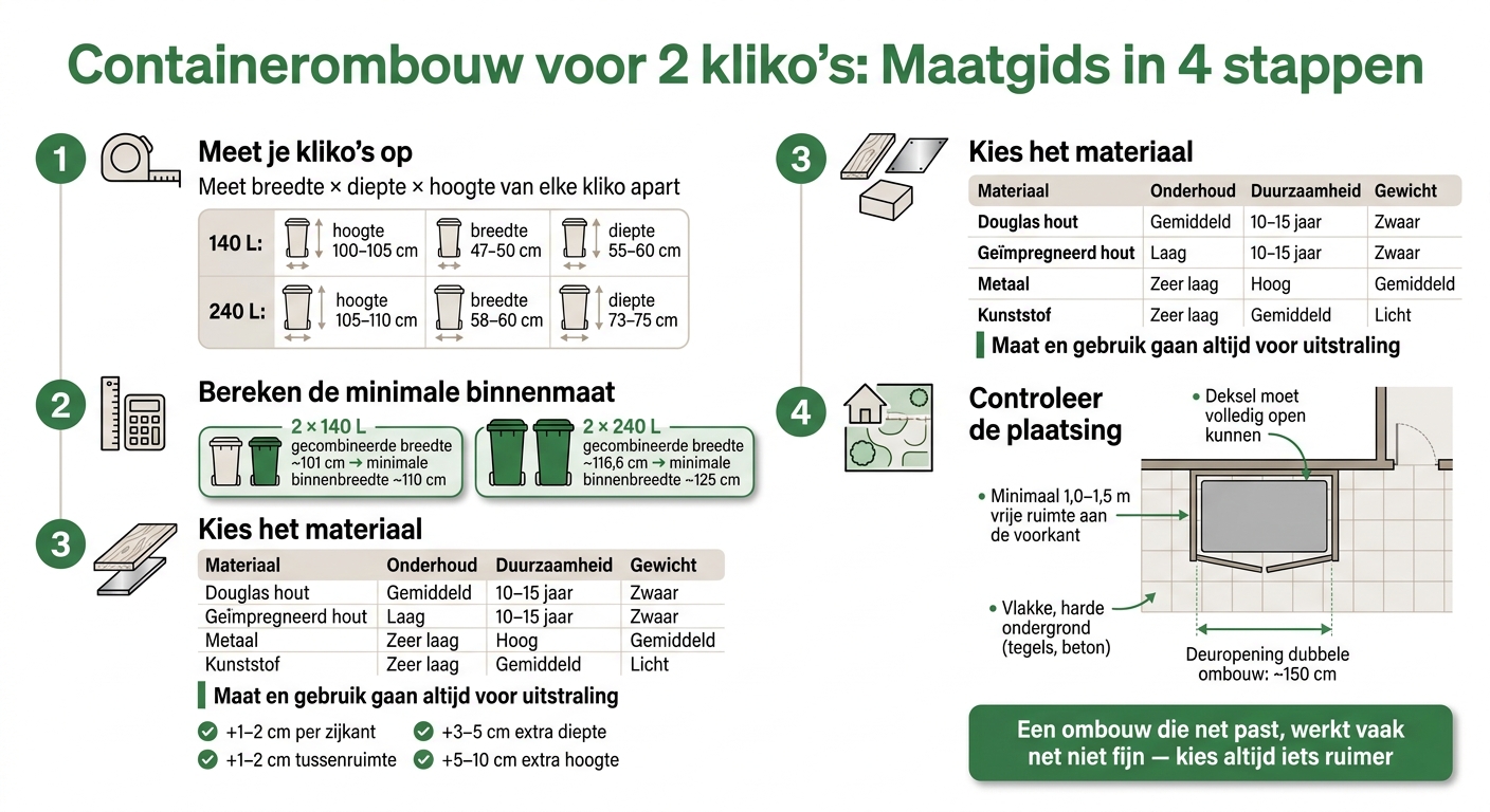 Containerombouw voor 2 kliko's kiezen: stap-voor-stap maatgids
