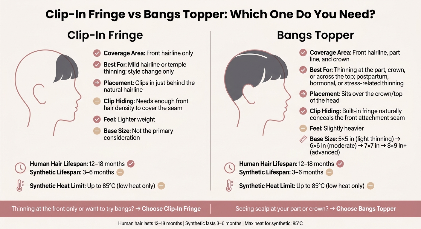 Clip-In Fringe vs Bangs Topper: Which One Do You Need?