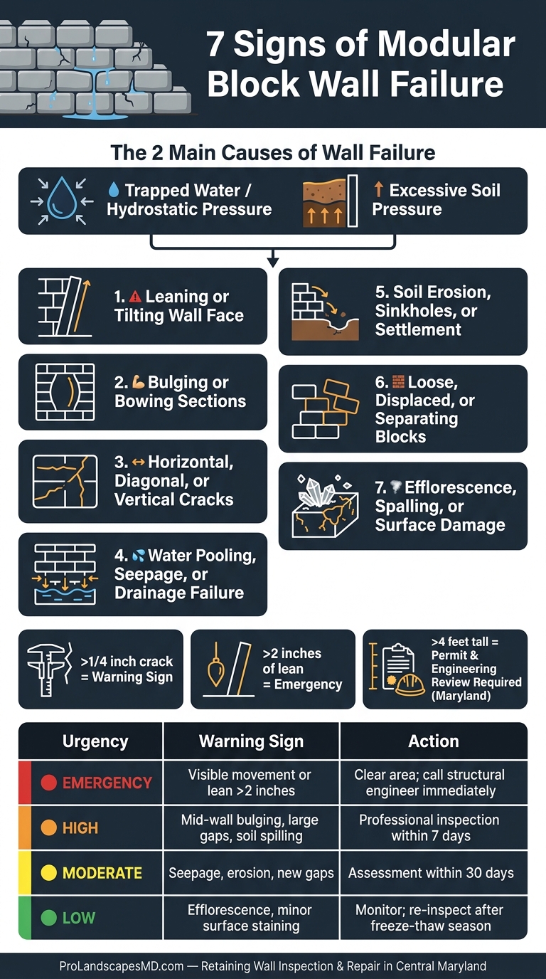 7 Signs of Retaining Wall Failure: Warning Signs & Urgency Guide