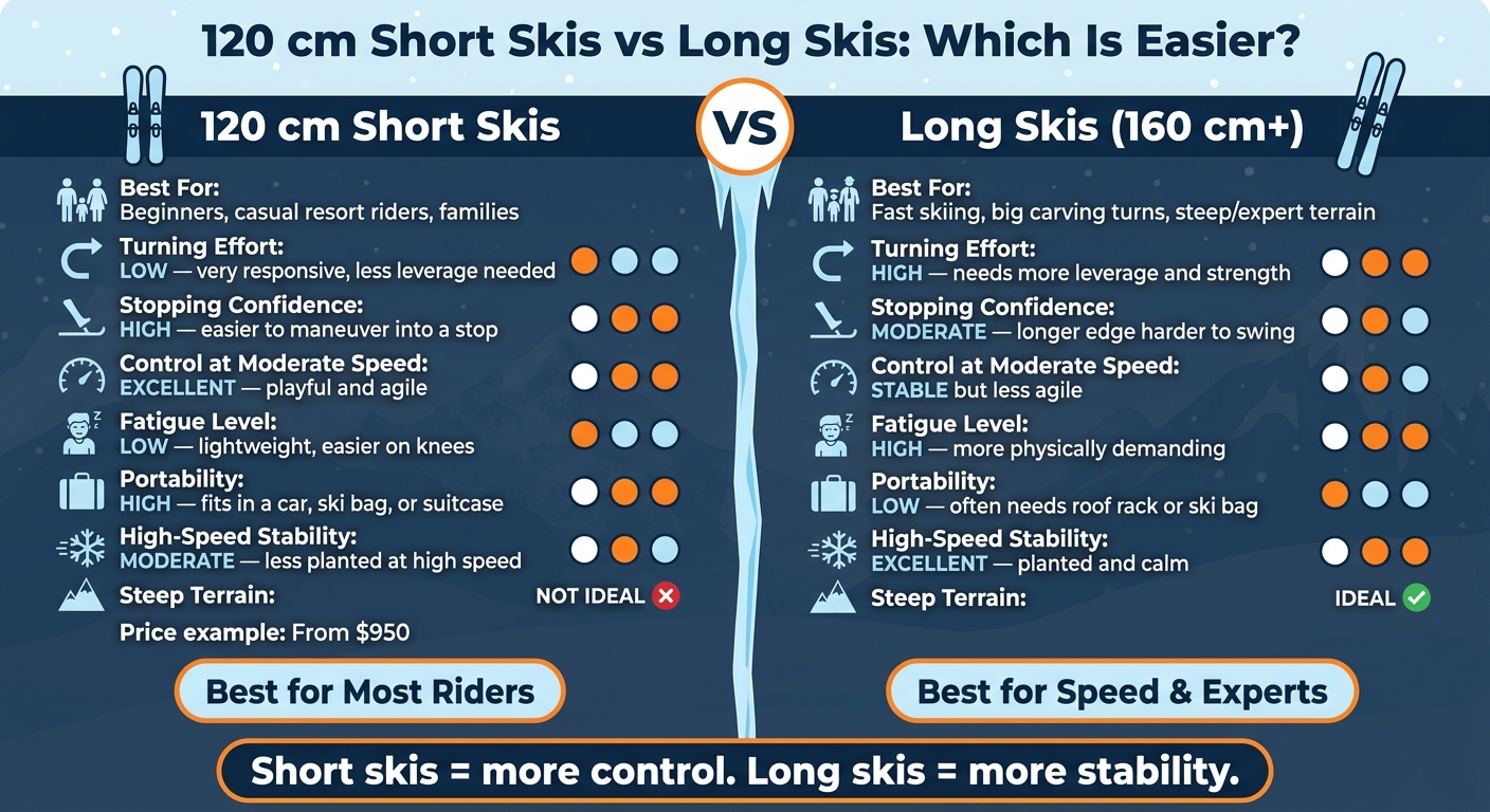 120 cm Short Skis vs Long Skis: Which Is Easier?