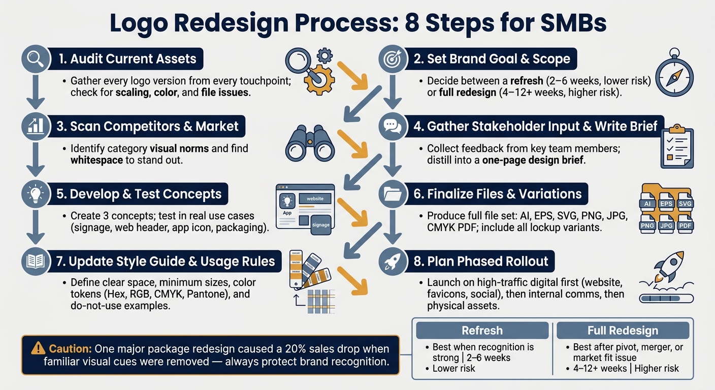 Logo Redesign Process: 8 Steps for SMBs