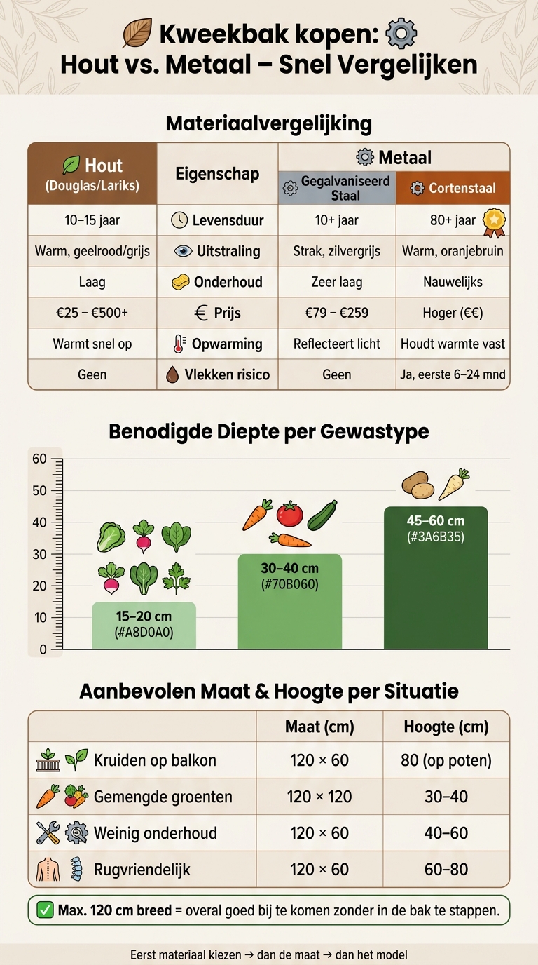 Kweekbak Materialen Vergelijking: Hout vs. Metaal