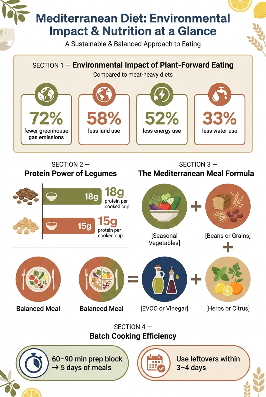 Mediterranean Diet: Environmental Impact & Nutrition at a Glance