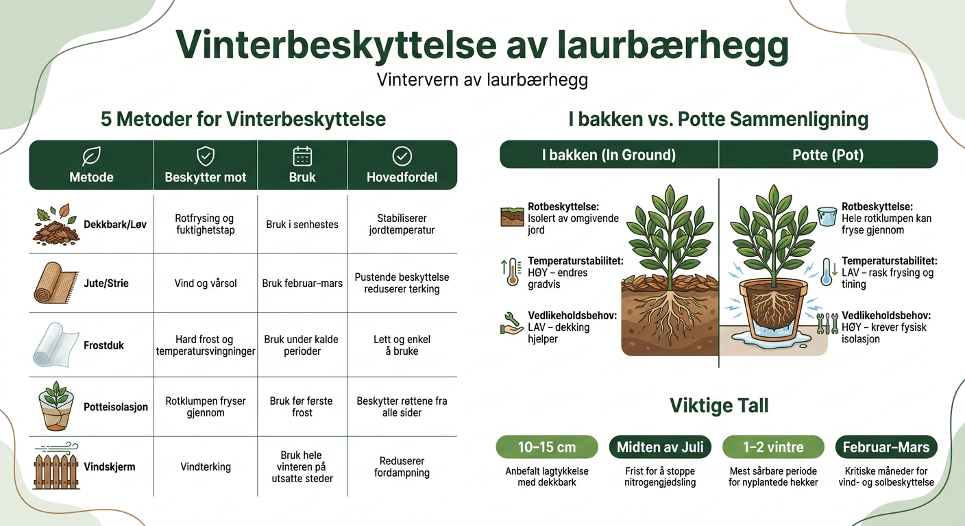 Vinterbeskyttelse av laurbærhegg: Metoder og tiltak