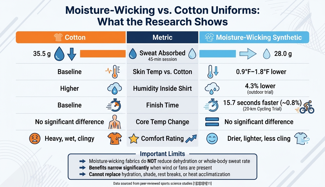 Moisture-Wicking vs. Cotton Uniforms: What the Research Shows