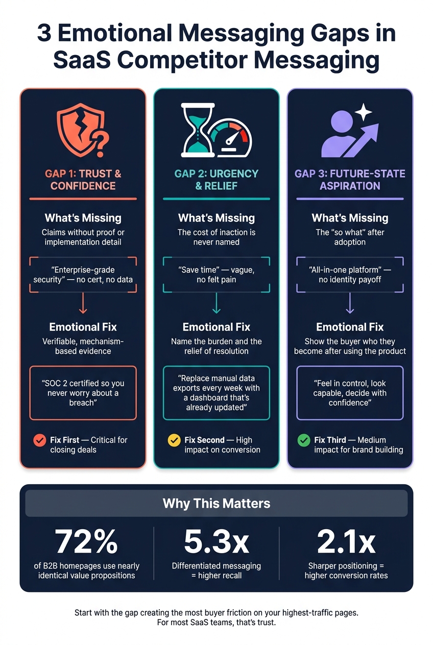 3 Emotional Messaging Gaps in SaaS: How to Spot & Fix Them