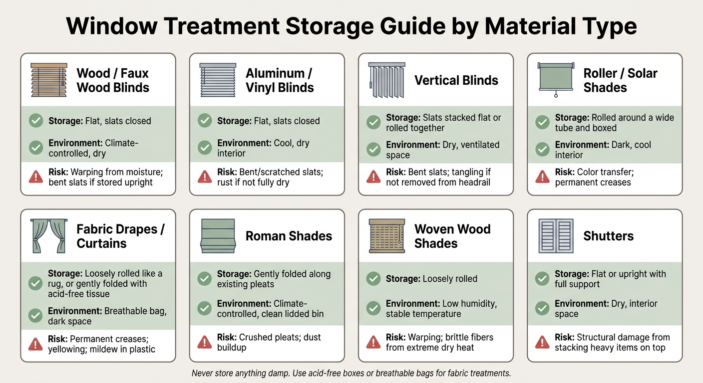 Window Treatment Storage Guide by Material Type