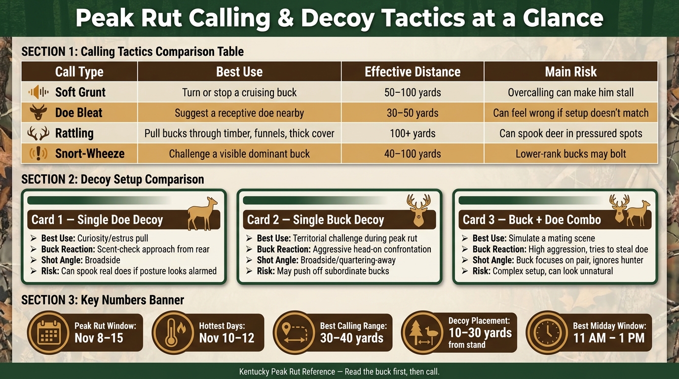 Deer Calling & Decoy Tactics: Quick Reference Guide for Peak Rut