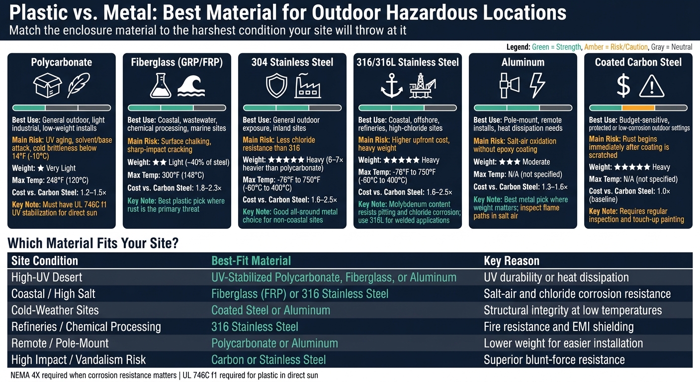 Plastic vs. Metal Enclosures: Material Selection Guide for Outdoor Hazardous Locations