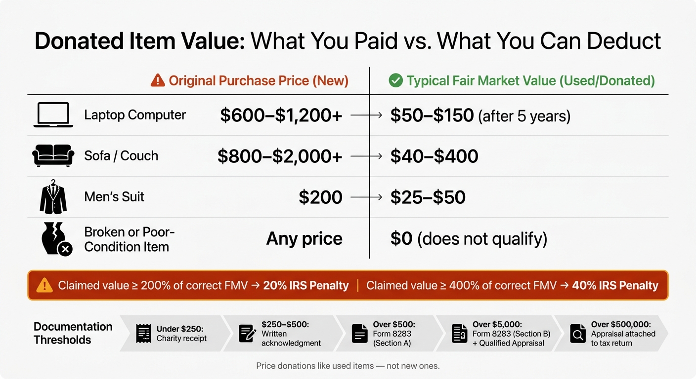 Donated Item Value: What You Paid vs. What You Can Deduct