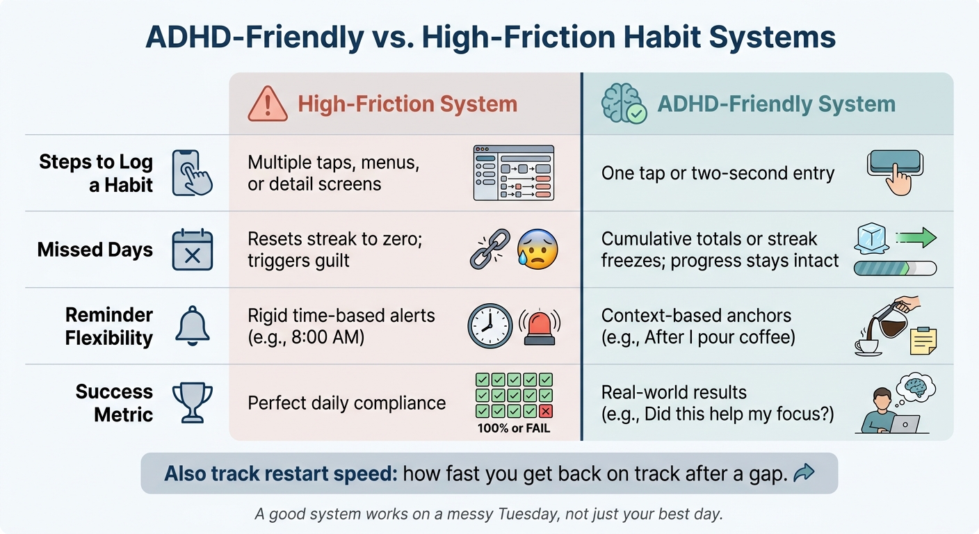 ADHD-Friendly vs. High-Friction Habit Systems: Key Differences