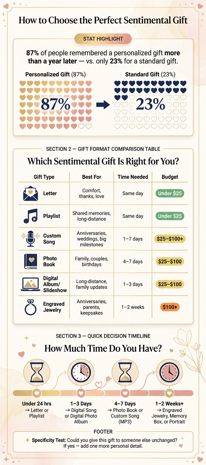 Sentimental Gift Comparison: Format, Time & Budget Guide