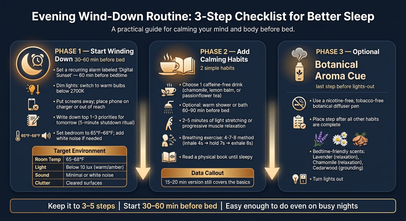 Evening Wind-Down Routine: 3-Step Checklist for Better Sleep
