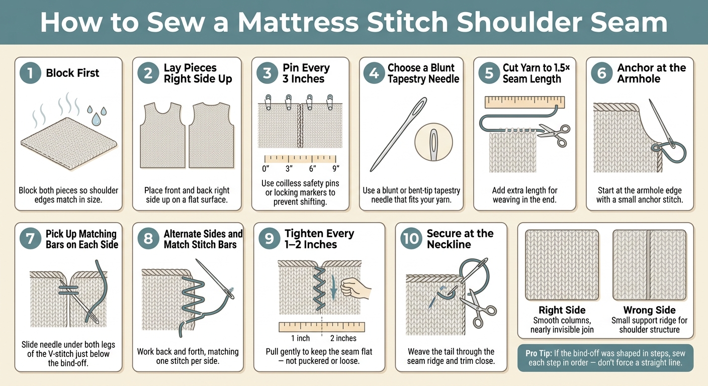 How to Sew a Mattress Stitch Shoulder Seam: Step-by-Step