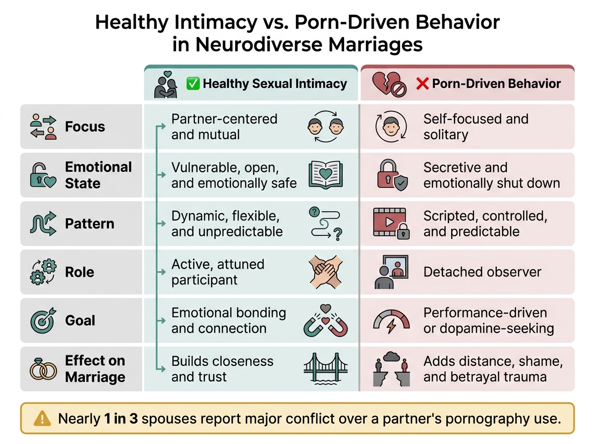 Healthy Intimacy vs. Porn-Driven Behavior in Neurodiverse Marriages