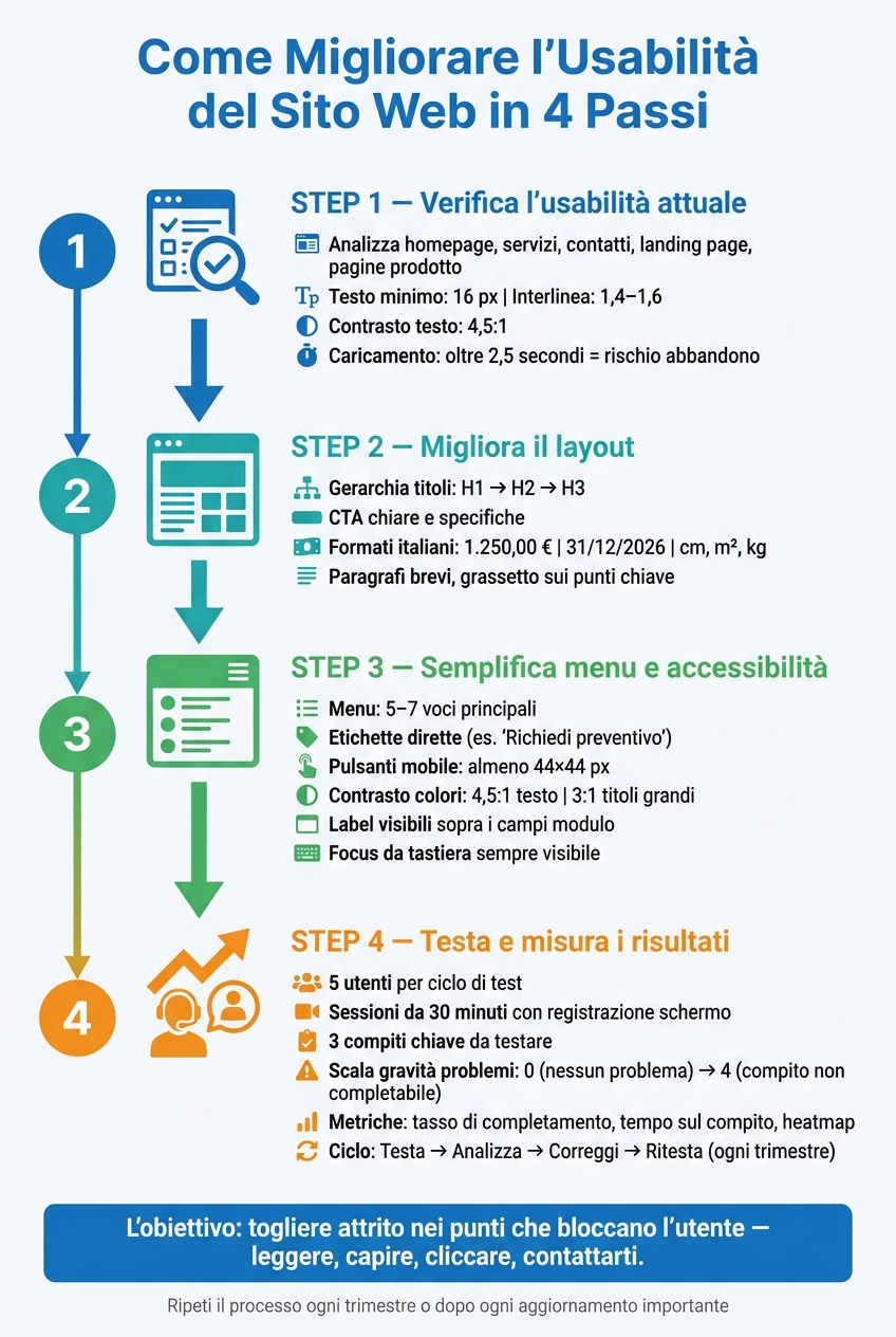 Come migliorare l'usabilità del sito web 1 Come migliorare l'usabilità del sito web in 4 passi