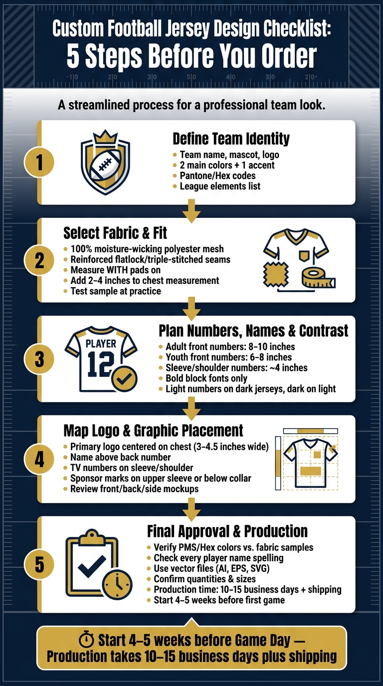 Custom Football Jersey Design Checklist: 5 Steps Before You Order