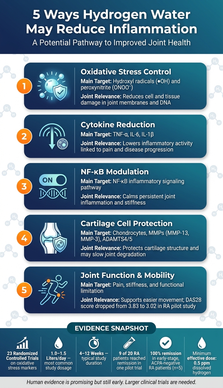 5 Ways Hydrogen Water Reduces Inflammation: Mechanisms & Evidence