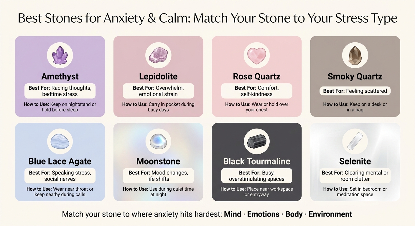 Best Crystals for Anxiety: Which Stone Matches Your Stress Type?