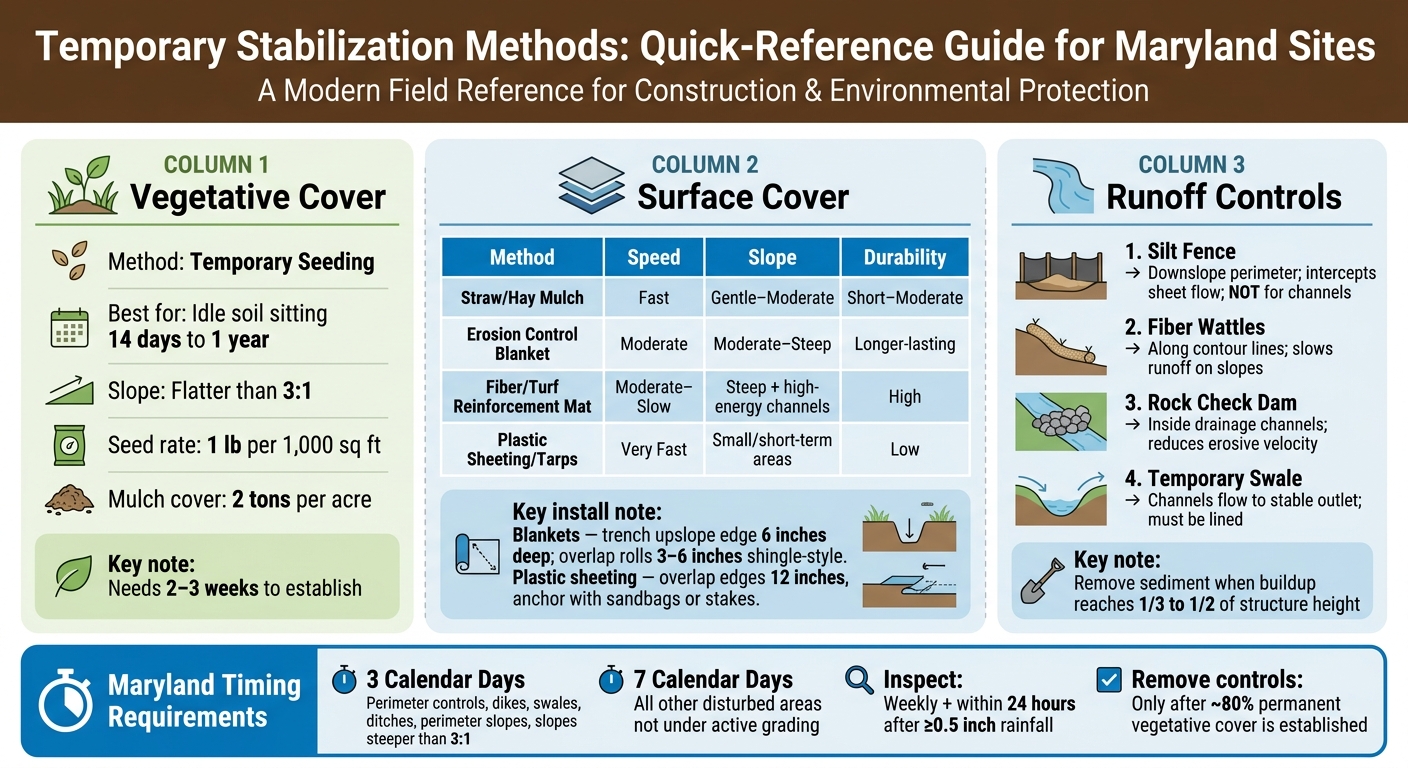 Temporary Stabilization Methods: Quick-Reference Guide for Maryland Sites