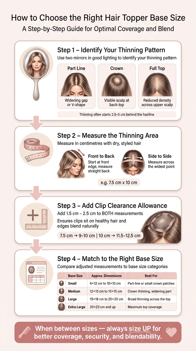 How to Choose the Right Hair Topper Base Size: Step-by-Step Guide