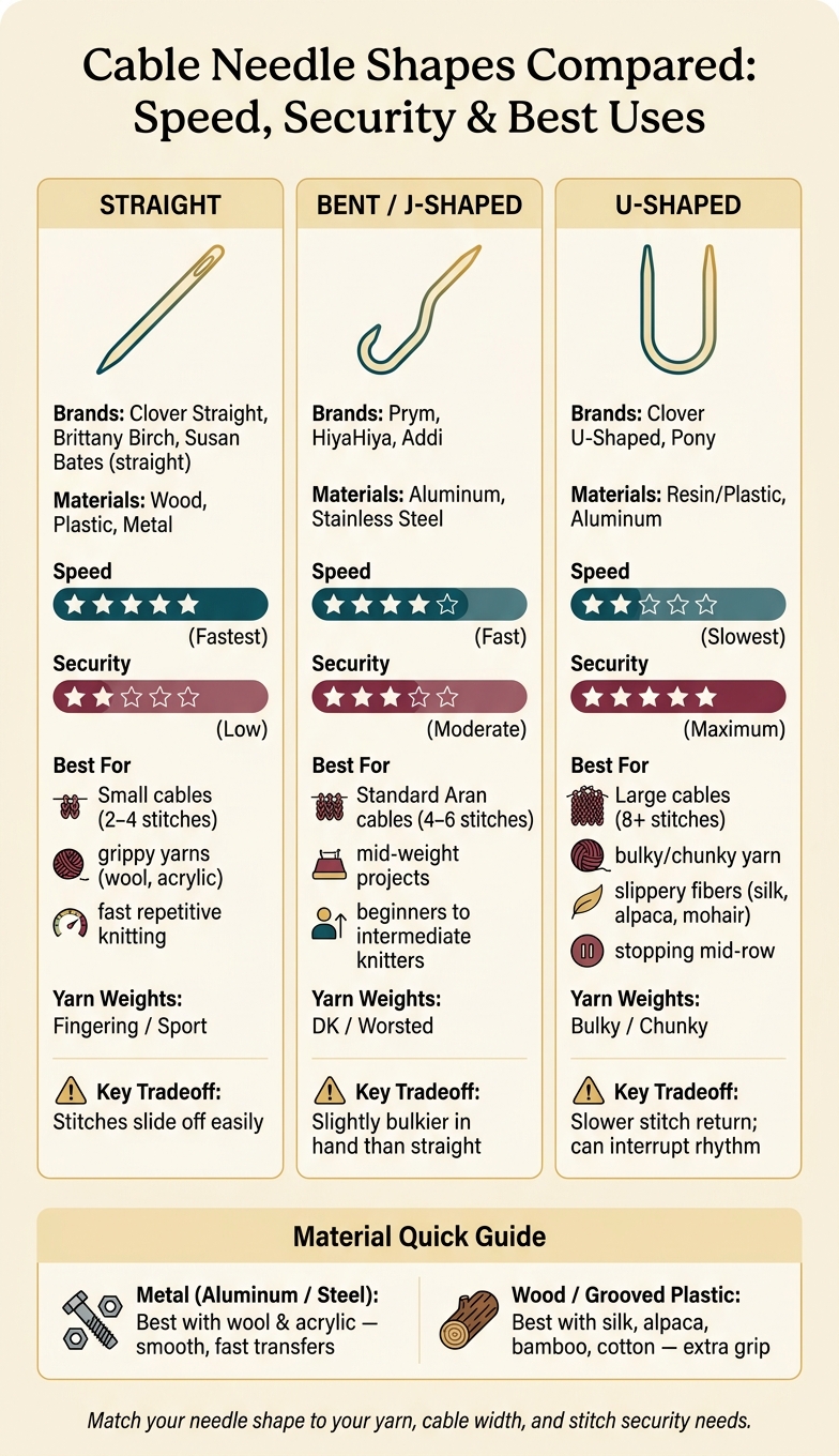 Cable Needle Shapes Compared: Speed, Security & Best Uses
