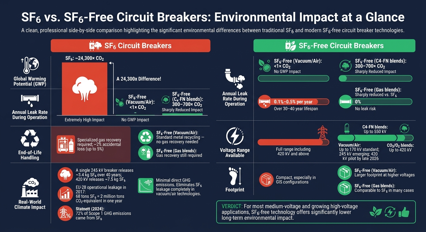 SF6 vs. SF6-Free Circuit Breakers: Environmental Impact Comparison