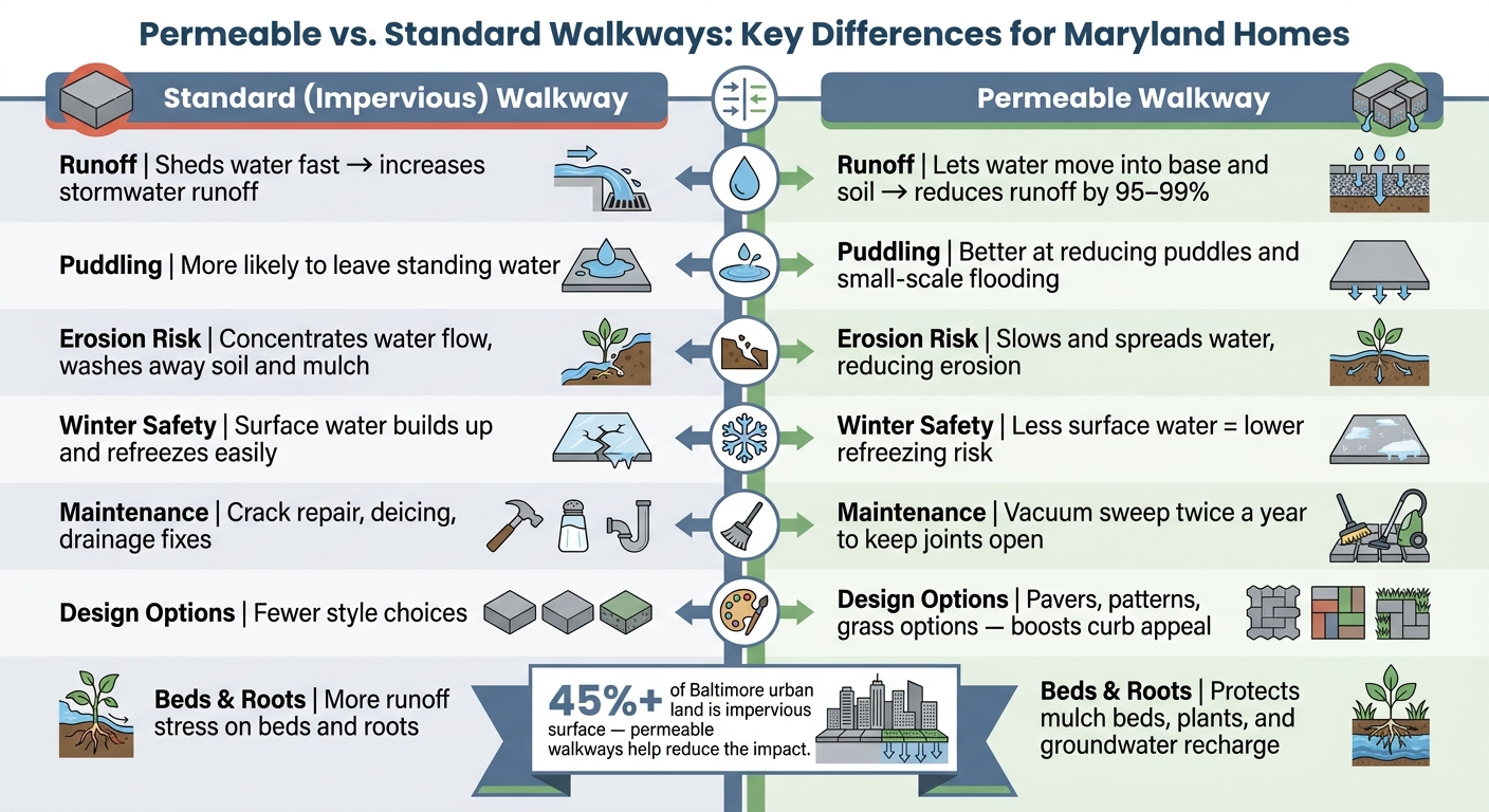 Permeable vs. Standard Walkways: Key Differences for Maryland Homes
