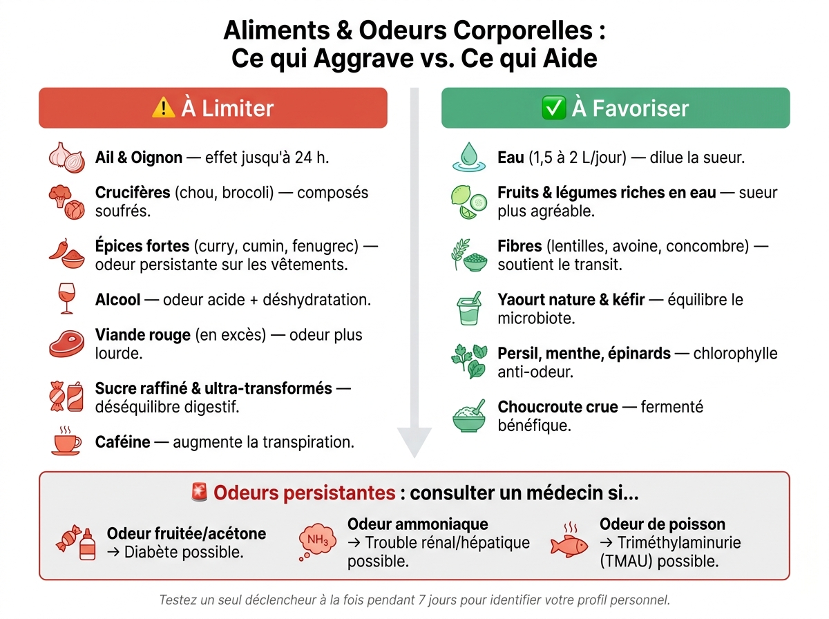 Aliments qui Renforcent vs. Réduisent les Odeurs Corporelles
