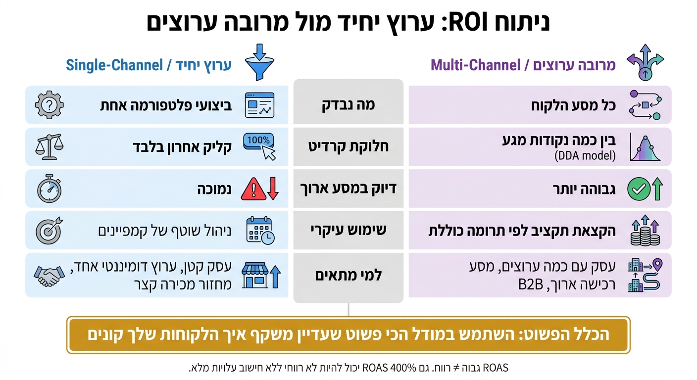 ניתוח ROI: ערוץ יחיד מול מרובה ערוצים