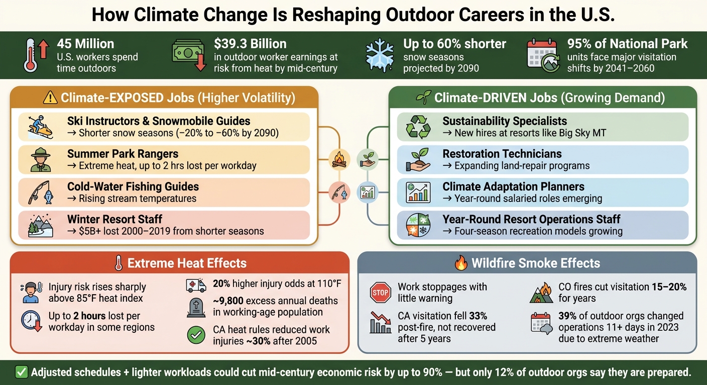 Climate Change Impact on Outdoor Jobs: At-Risk vs. Growing Careers