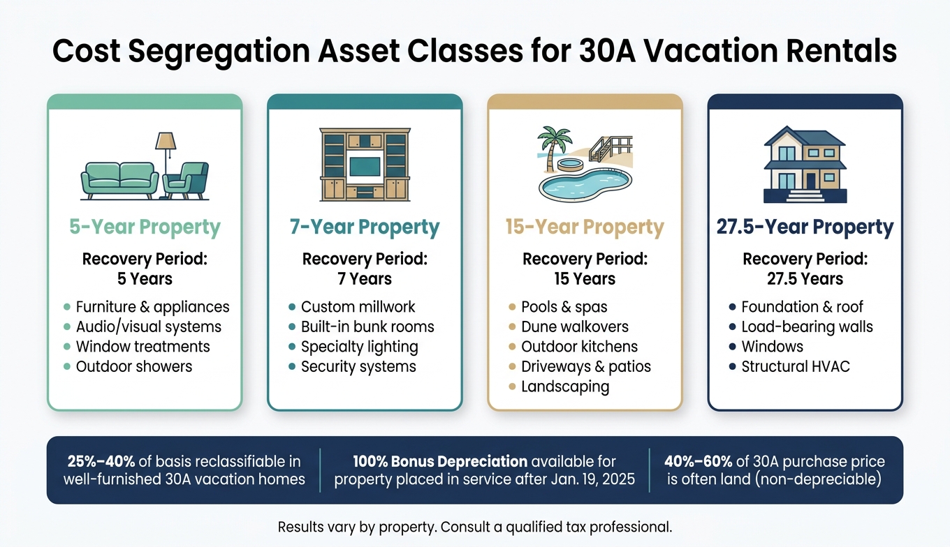 Cost Segregation Asset Classes for 30A Vacation Rentals