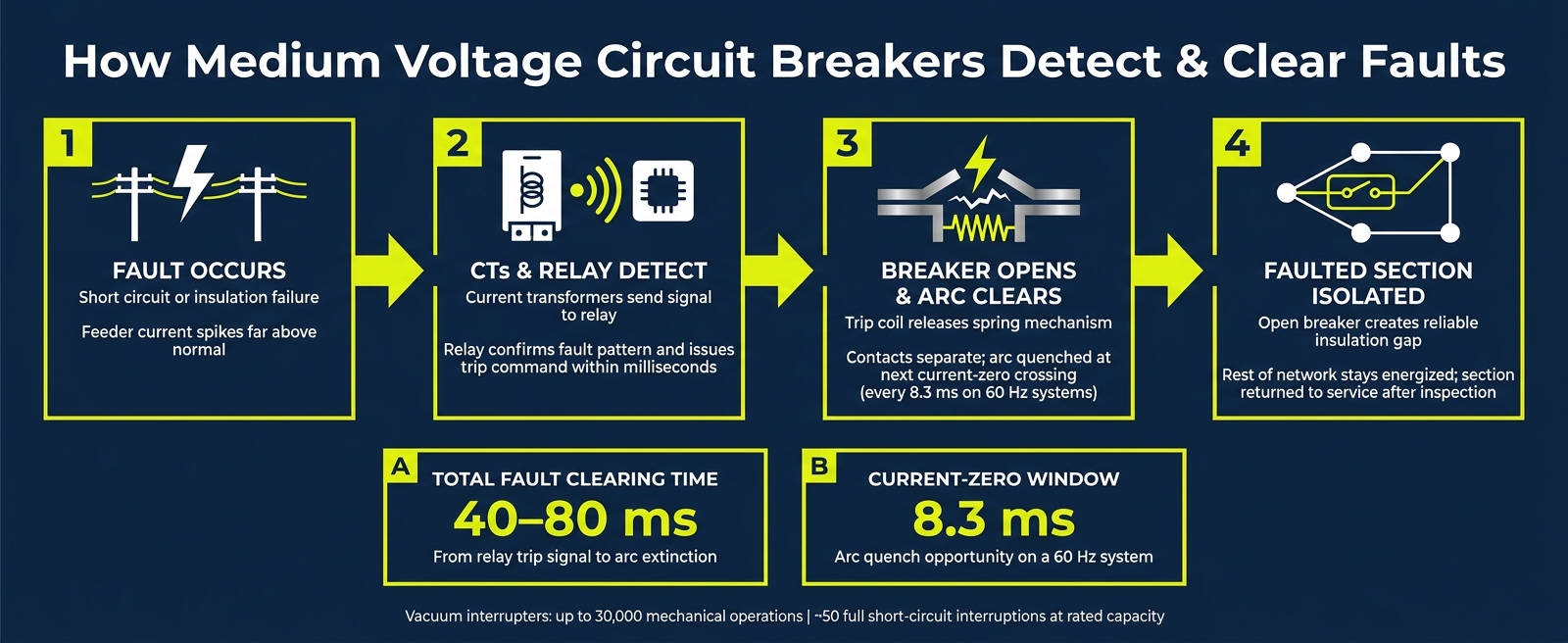 How Medium Voltage Circuit Breakers Detect & Clear Faults
