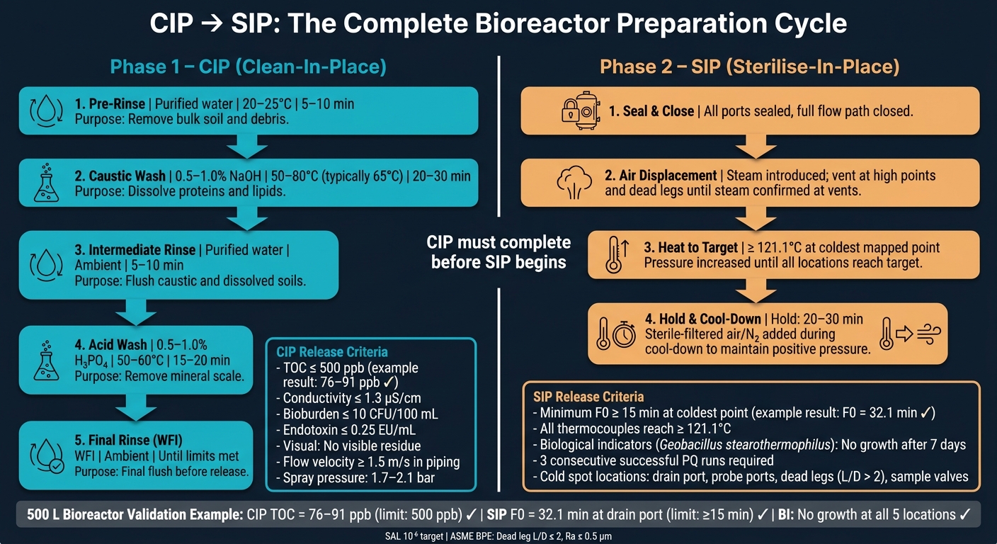 CIP vs SIP: Bioreactor Cleaning & Sterilisation Workflow